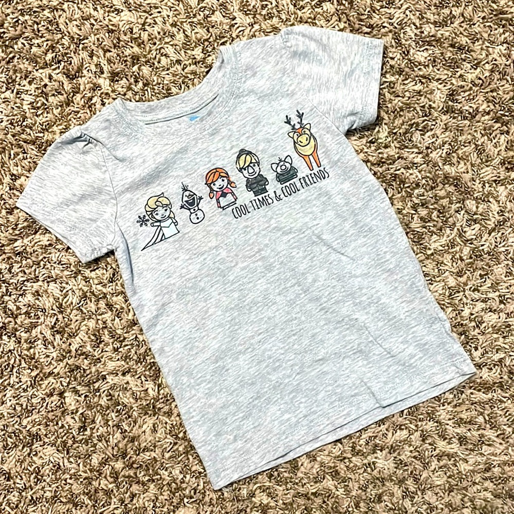 Disney Frozen tshirt Ana Elsa Olaf Sven cool times & cool friends 5T girls